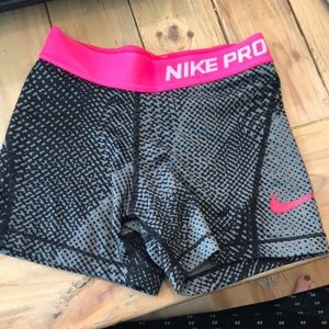 Girls Nike pro compression shorts